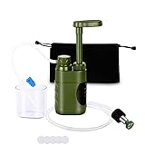 Potabilizador Agua Supervivencia,Filtro de Agua Portátil,Al Aire Libre Filtro Agua Supervivencia,Puede Filtrar 3000L,Elimina el 99,9% Las Bacterias,para Acampada Deporte al Aire Libre,Supervivencia