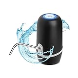 NK Dispensador de Agua - Dispensador Automático, Carga USB, Dosificador de Acero, sin BPA, Agua Fría, 1200mAh, Transportable, Garrafas y Botellas 1.5, 5.7, 10, 11.3, 15, 18.9L - Color Negro, 16 cm