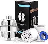 Filtro Antical para Ducha 15 Etapas Filtro Ducha Universal Filtro Purificador de Agua Ducha Reduce el Cloro, Ablanda el Agua, Elimina Metales Pesados, con 2 Cartucho de Filtro Reemplazable