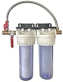 AQUAWATER - 104175 - Estación de doble filtro con cartuchos filtrantes y antical - Duración del cartucho: 6 meses - Fabricado en Francia