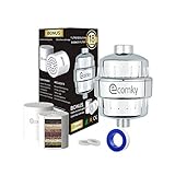 Ecomky Filtro Ducha 18 Etapas Universal Reemplazable Purificador Agua F-18 Protege Piel y Cabello 2 Cartuchos Incluidos Vitamina C Alta Presión Ablanda Agua Reduce Cloro y Metales Alivia Picores